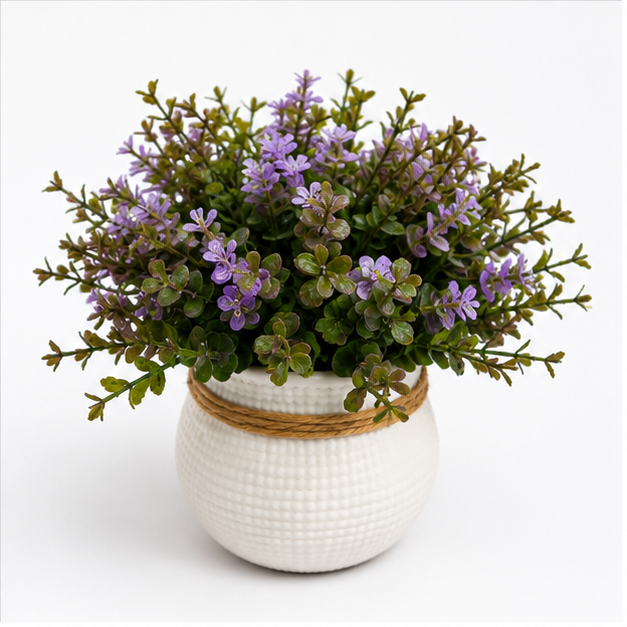 Artificial Floral Plant in Decorative White Pot (YM1001)