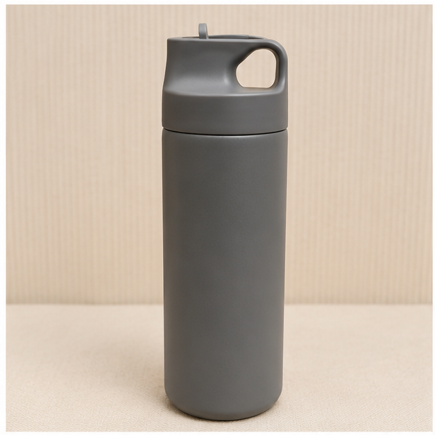 Dark Grey Stainless Steel Water Bottle 550ML (YM2632)