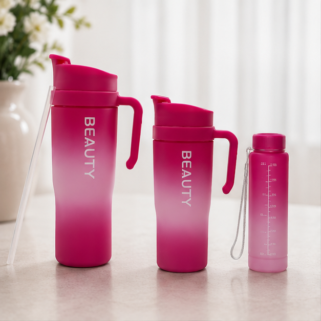 Hydration Bottle Pink Set of 3 (YM2128)