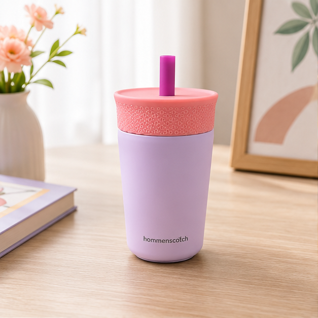 Insulated Tumbler with Straw Pink (YM048)