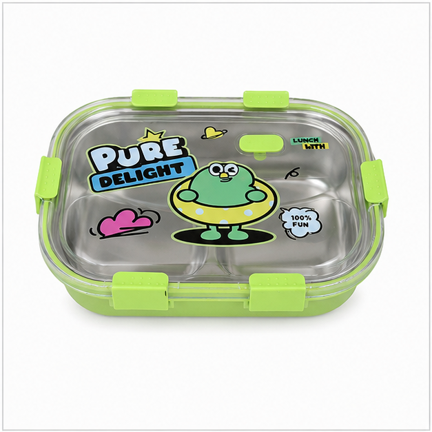 Green Stainless Steel Kids Lunch Box 800ML (YM2492)