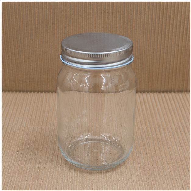 Transparent Mason Jar 500ML with Metal Lid (YM2018)