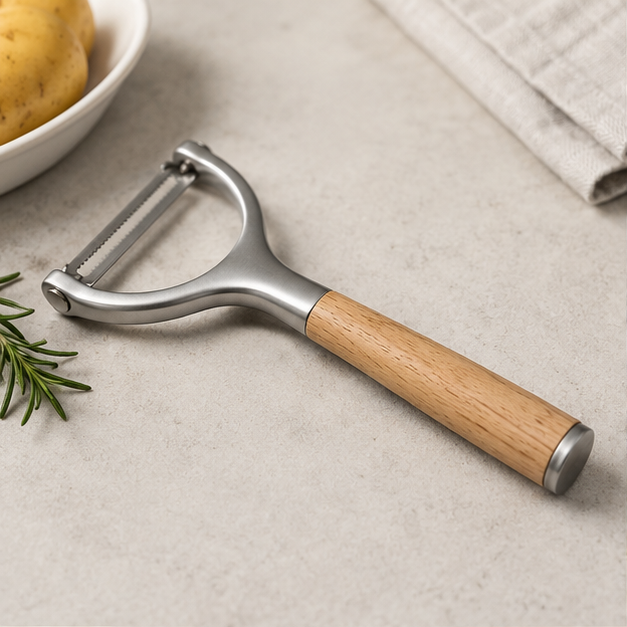 Stainless Steel Peeler with Wood Handle for Kitchen Use (YM1634)