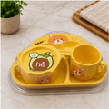Yellow Kids Plastic Cutlery Dining Set with Plate, Bowl & Cup (YM2123)