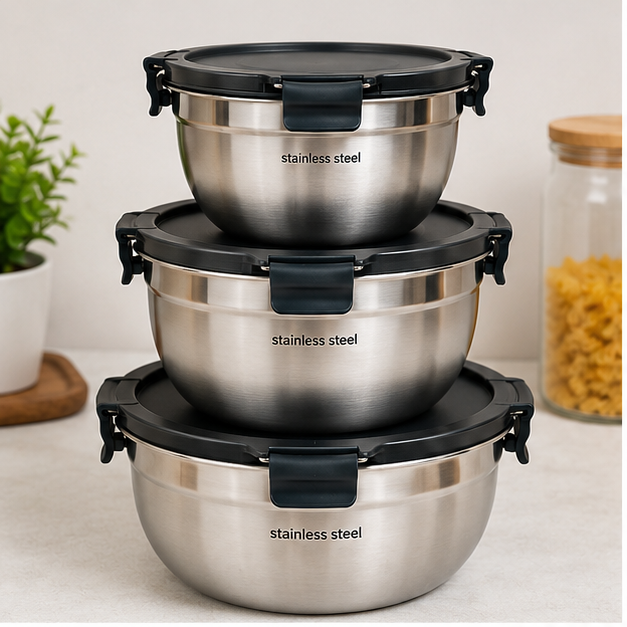 Stainless Steel Food Storage Container Set of 3 (YM2072)
