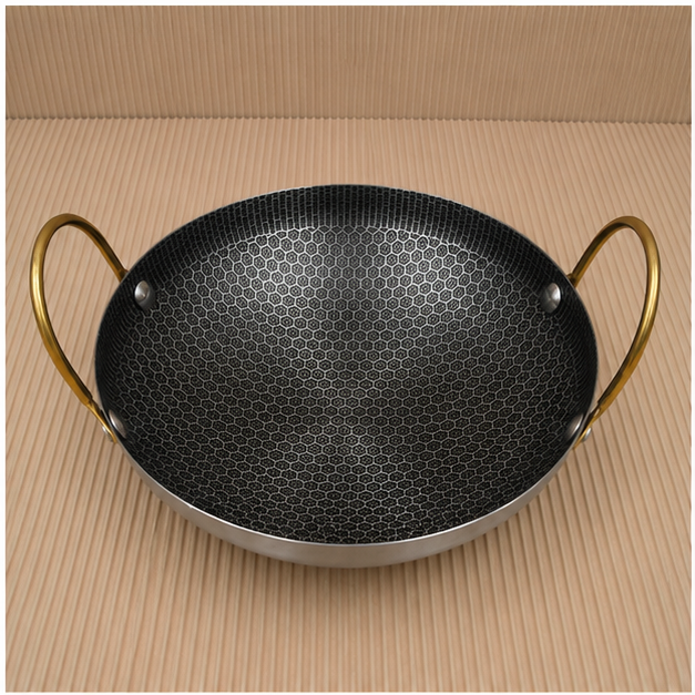 Small Honeycomb Cooking Pan with Dual Handles (YM1604)