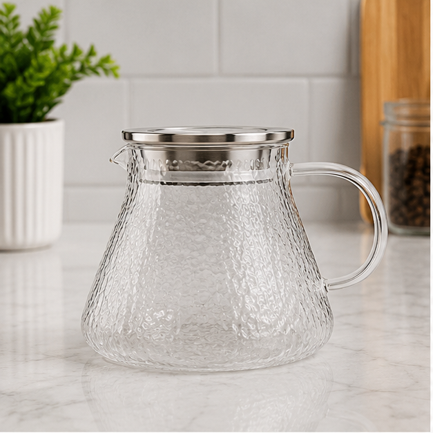 Textured Glass Water Jug Transparent (YM164)