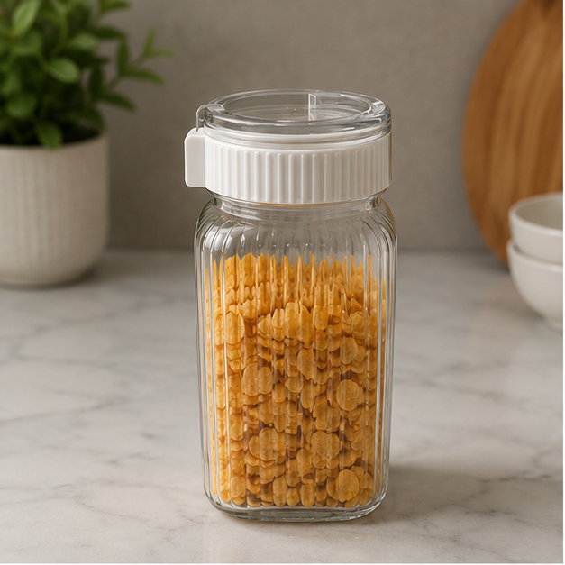 Airtight Cereal Storage Container White 500ML (YM2684)