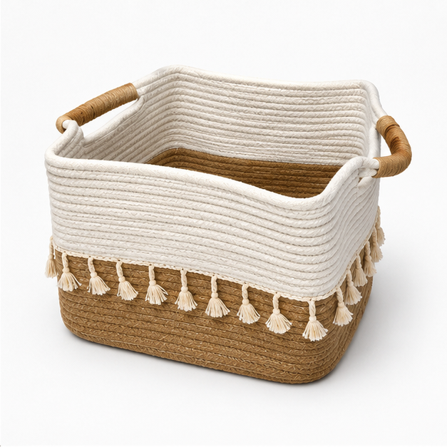 Brown Laundry Basket for Clothes Storage (YM1884)