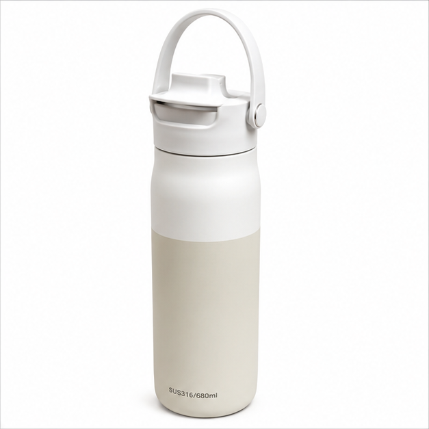 Vacuum Insulated Water Bottle White 680ML (YM2619)