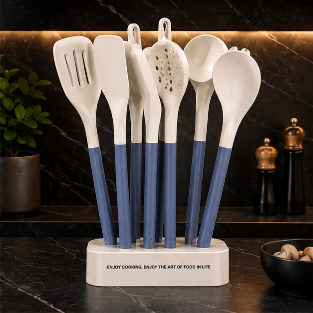 Blue Silicone Serving Spoon Set of 5 (YM932)