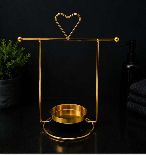 Gold Heart Frame Planter with Faux Succulent (YM2243)