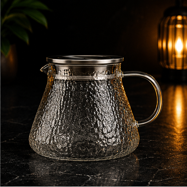 Textured Glass Water Jug Transparent (YM164)