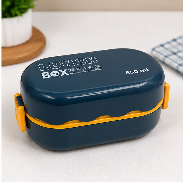 Blue Kids Lunch Box with Secure Lock Design (YM690)