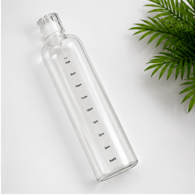 Glass Water Bottle White 1000ML (YM2150)