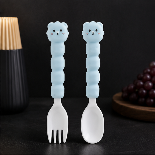 Baby Cutlery Set – Fork & Spoon Blue (YM2494)