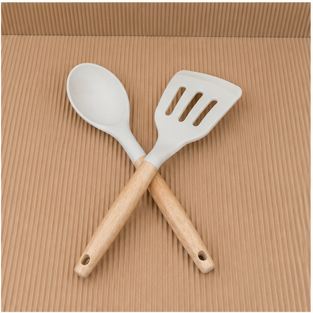 White Soup Ladle and Spatula Set of 2 (YM1479)