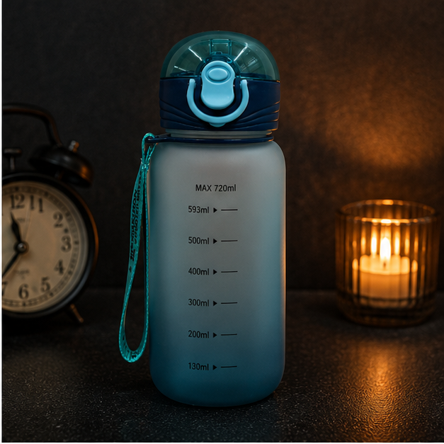 Blue Plastic Water Bottle & Sipper 720ML (YM639)