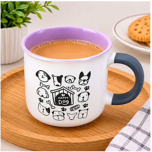 Cute Dog Print Ceramic Coffee Mug (YM2825)