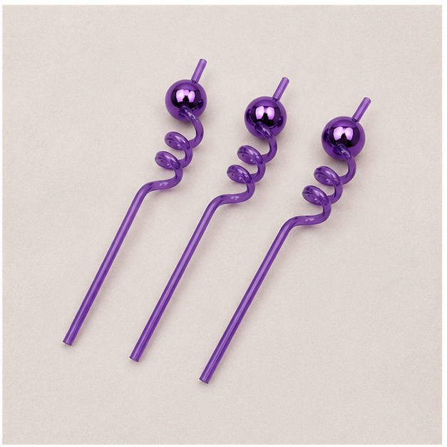 Decorative Reusable Drinking Straw Set (YM897)