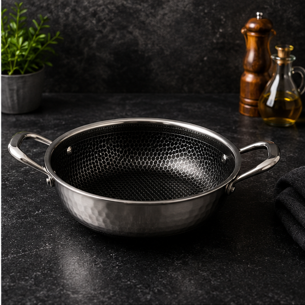 Cooking Pan 1200ML Stainless Steel (YM1583)
