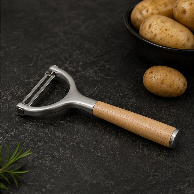 Stainless Steel Peeler with Wood Handle for Kitchen Use (YM1634)