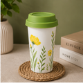 Green Coffee Tumbler with Floral Design for Hot & Cold Beverages (YM2856)