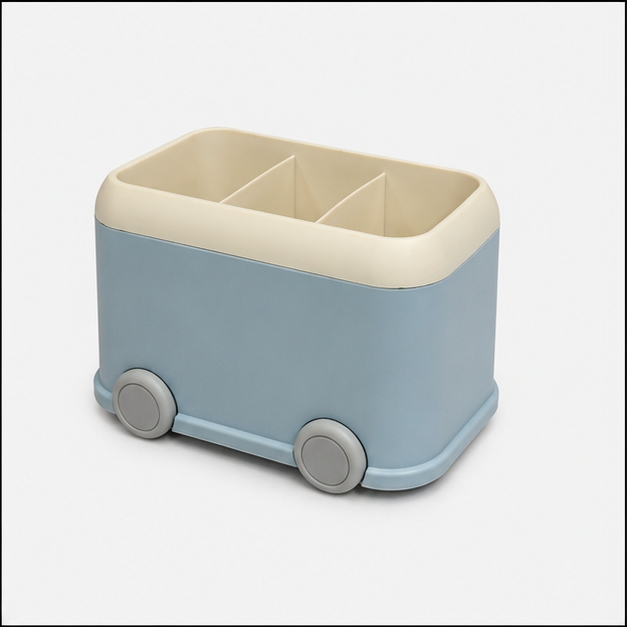 Rolling Cart Pen Holder & Desk Organizer – Blue (YM801)