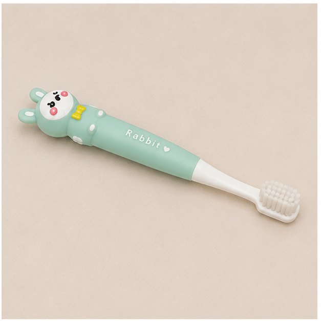 Green Kids Toothbrush with Rabbit Design (YM774)