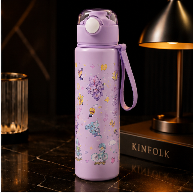 Purple Printed Plastic Water Bottle (YM633)