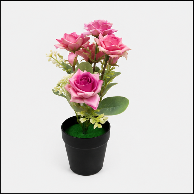 Artificial Pink Flower Plant in Pot (YM1005)