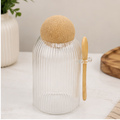 Glass Storage Jar with Spoon and Cork Lid (YM2437)