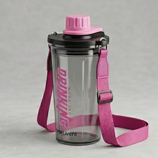 Black 600ML Sports Shaker Bottle (YM2148)