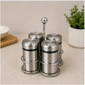 Stainless Steel Seasoning Set with 4 Spice Jars (YM069)