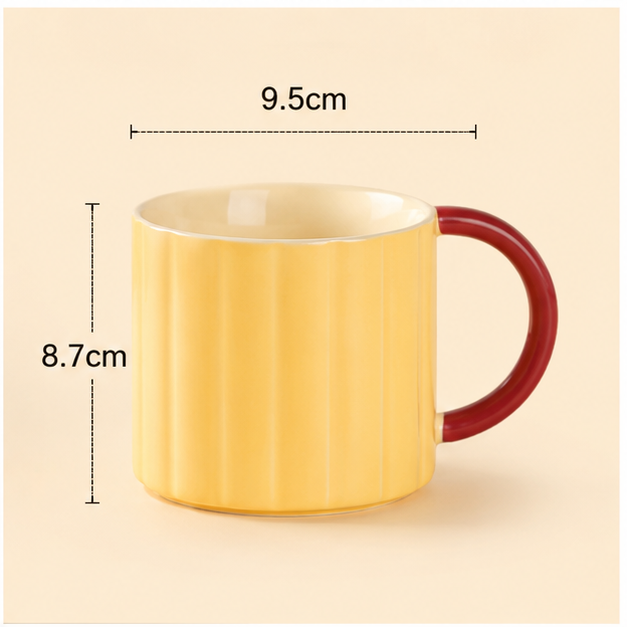 Yellow Ceramic Coffee Mug with Contrast Handle (YM1724)