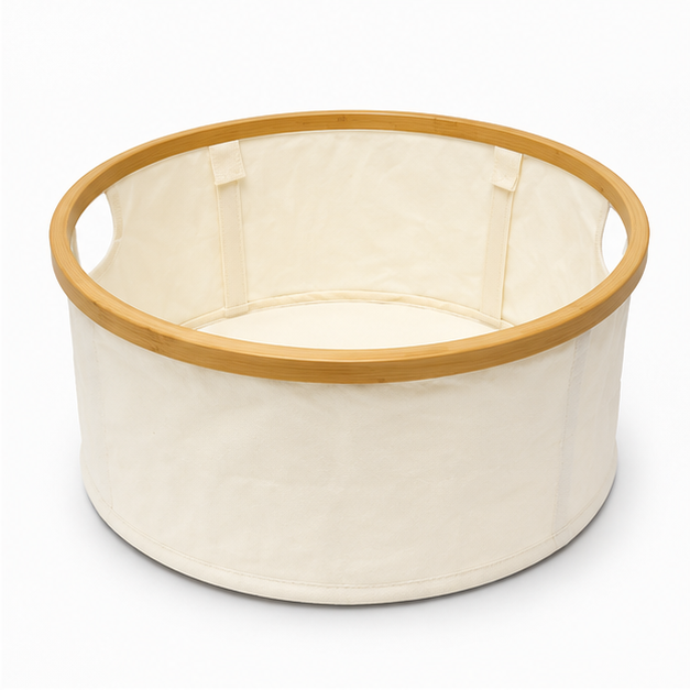 White Clothes Storage Laundry Basket (YM1886)