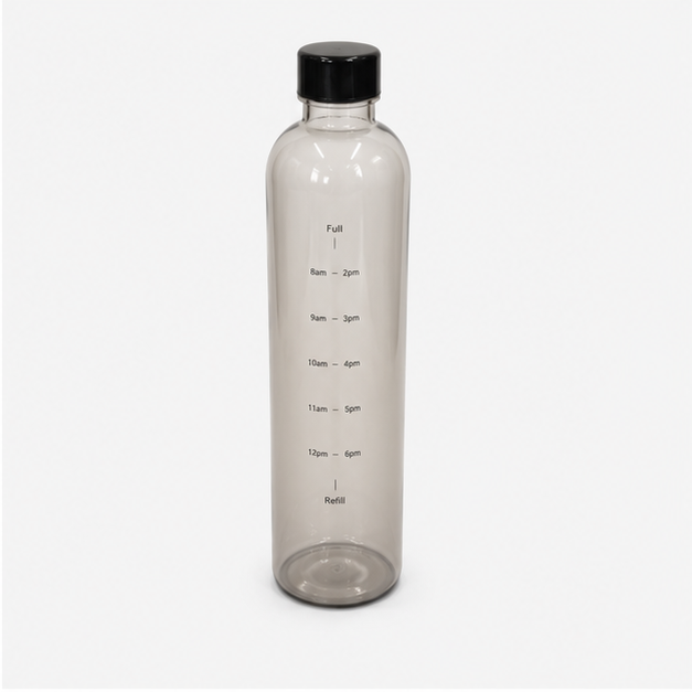 Glass Water Bottle Black 1000ml (YM2150)