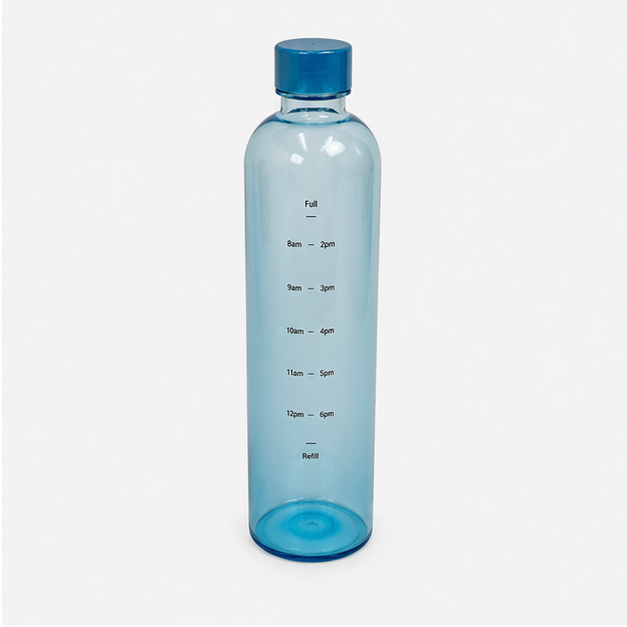 Blue Glass Water Bottle 1000ml for Daily Hydration & Travel (YM2150)