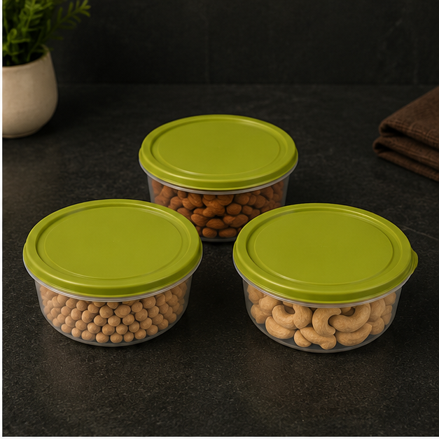 Storage Container Green Set of 3 (YM2728)