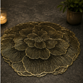 Luxury Floral Black Table Mat Set of 6 (YM2663)