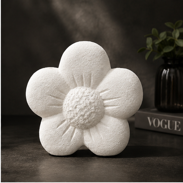 Flower Shaped Decorative Vase Off White (YM2368)
