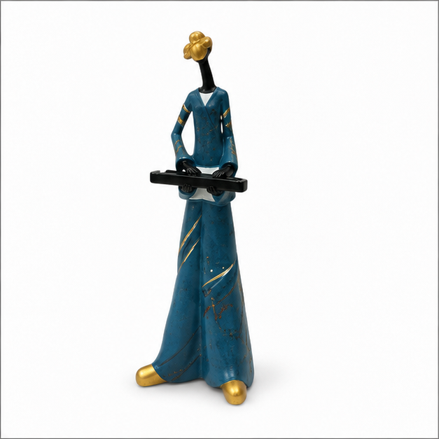 Elegant Blue Lady Figurine Décor (YM1156)