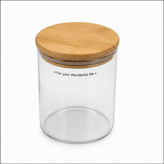 Clear Glass Storage Jar - Medium (YM1715)