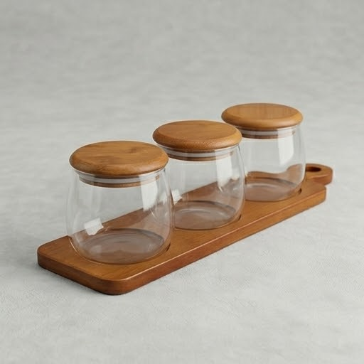 Transparent Glass Seasoning Jar Set of 3 (YM382)