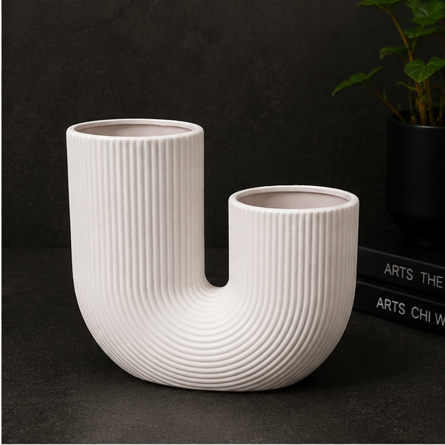 Modern U-Shaped Decorative Vase Light Pink (YM1111)