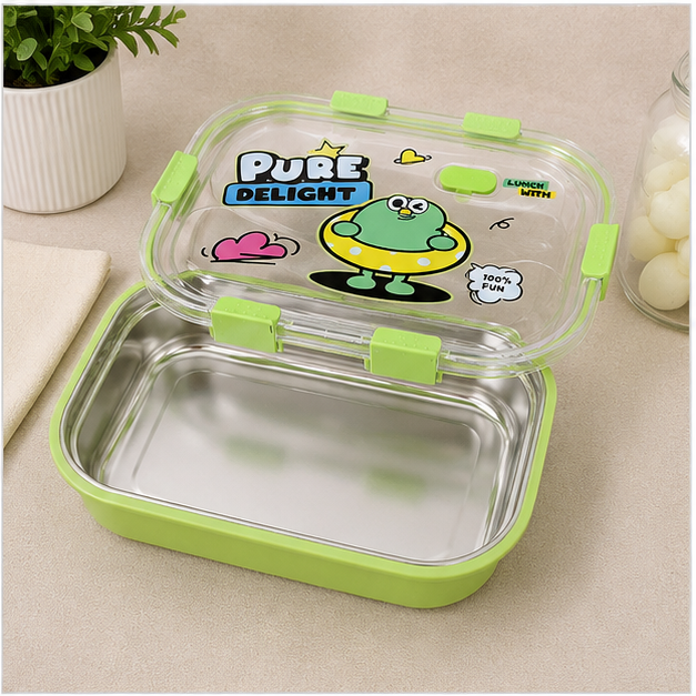Green Stainless Steel Kids Lunch Box 800ML (YM2492)
