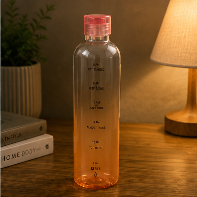 Orange Glass Water Bottle 1000ml for Daily Hydration & Travel (YM2150)