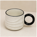 White Ceramic Coffee Mug with Black Handle (YM460)