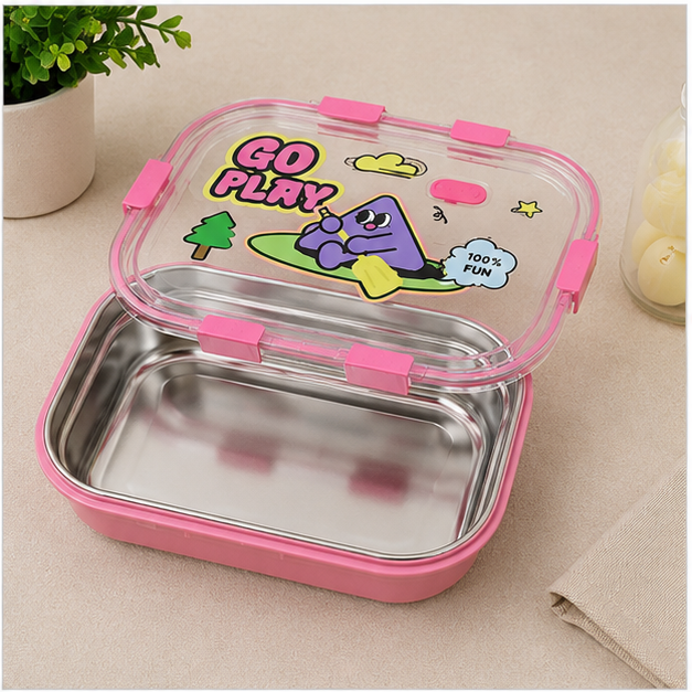 Pink Stainless Steel Kids Lunch Box 800ML (YM2492)