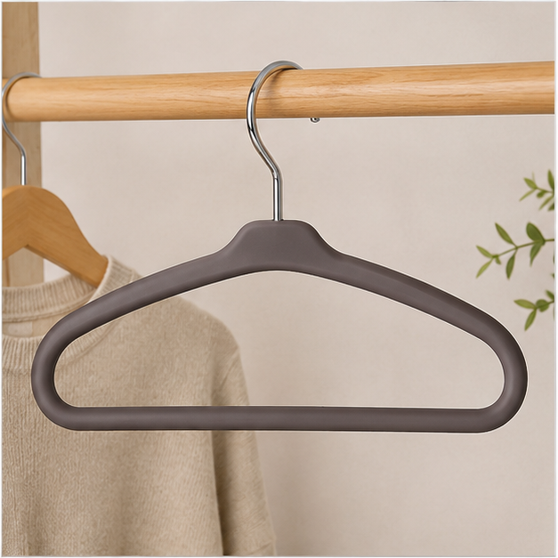 Brown Plastic Clothes Hanger for Wardrobe Organization (YM414)
